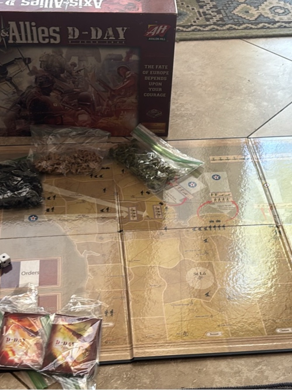 Avalon Axis & Allies D-Day Board Game with Brown Map Artwork